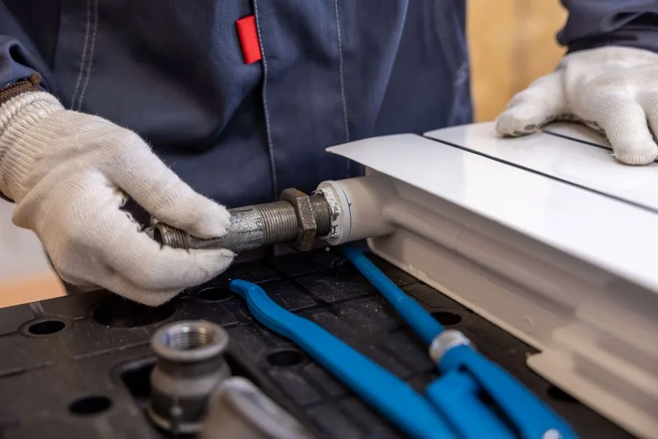 A plumber fitting pipe connections, the work SEO for plumbers sends the call for